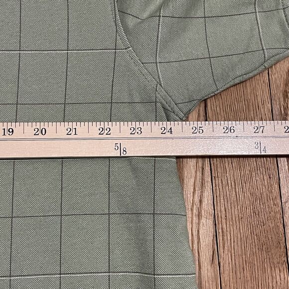 Arrow Men Polo Shirt XXL Green Plaid Short Sleeve Collar Casual Pullover Buttons - Picture 8 of 10